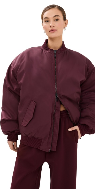 WARDROBE. NYC Reversible Bomber Jacket Oxblood