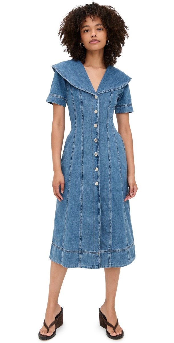 ALIGNE Sparrow Denim Midi Dress Light Wash