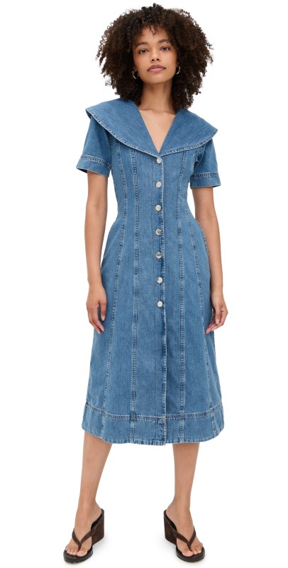 ALIGNE Sparrow Denim Midi Dress Light Wash