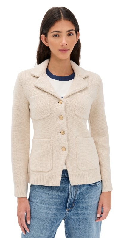 Alex Mill Janie Cardigan In Wool Cotton Blend Black