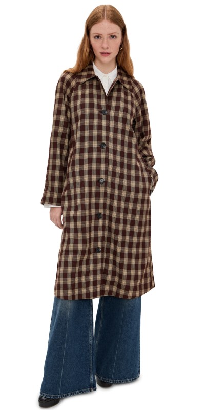 Reformation Beck Trench Brown Check