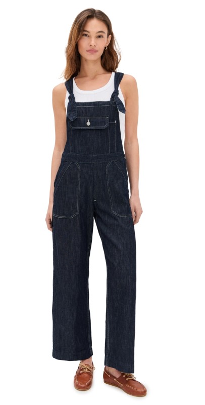 Denimist Tie Strap Relaxed Overalls Drapey Rinse Indigo
