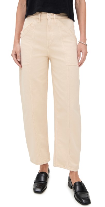 Good American Canvas Cropped Barrel Pants Canvas