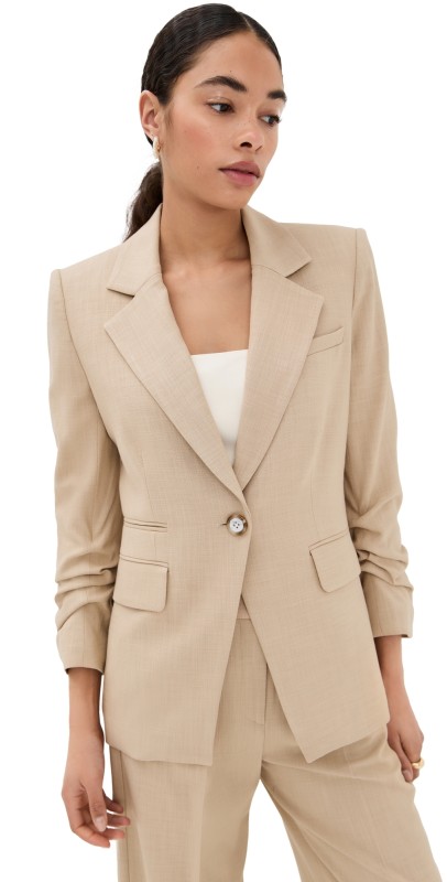 Veronica Beard Battista Dickey Jacket Stone Khaki