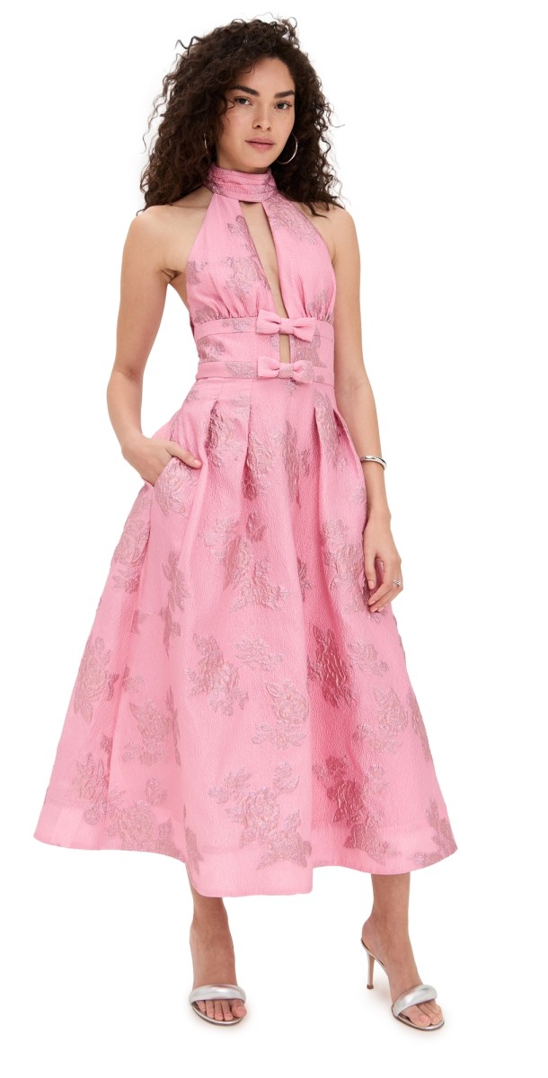 Rebecca Vallance Benette Midi Dress Plumeria Pink
