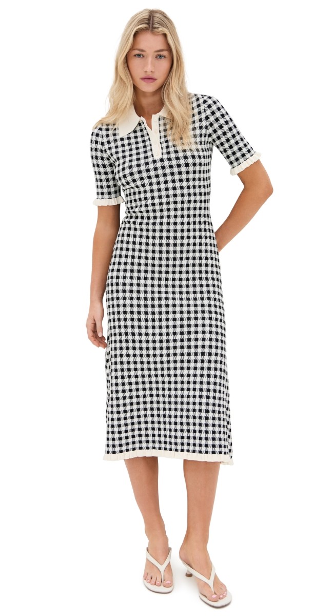 Sea Saige Gingham Knit Midi Dress Multi