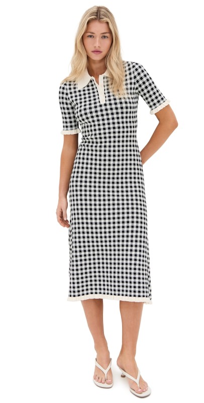 Sea Saige Gingham Knit Midi Dress Multi