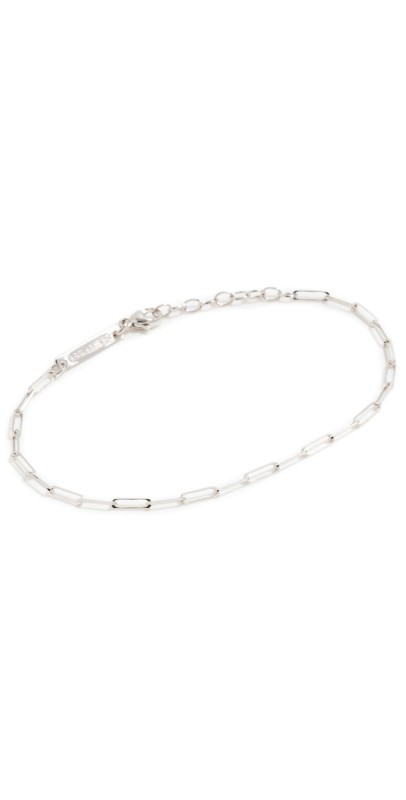 Zoe Chicco 14k White Gold Small Paperclip Chain Bracelet 14k White Gold