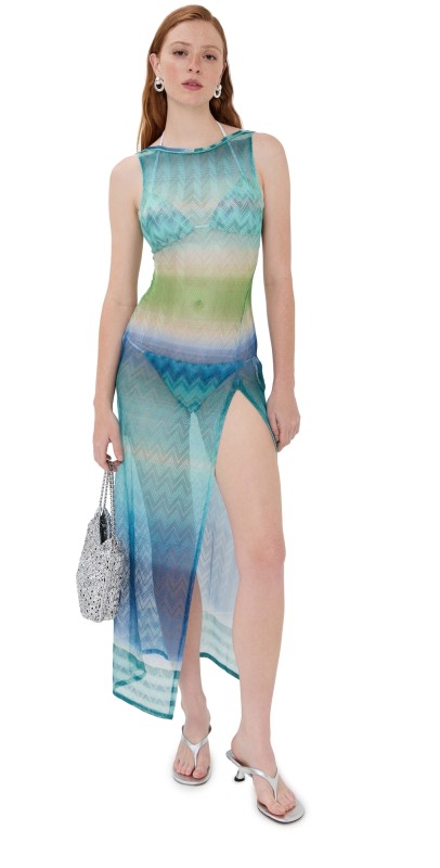 Missoni Long Coverup Blue And Green Gradient