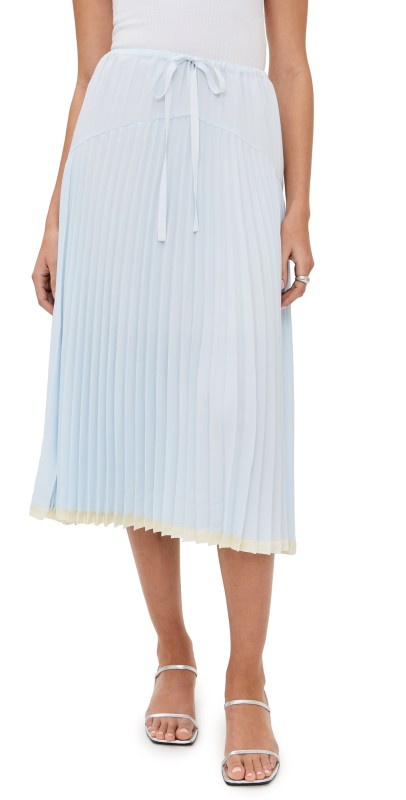 Vince Pleated Tiered Skirt Sky Mist