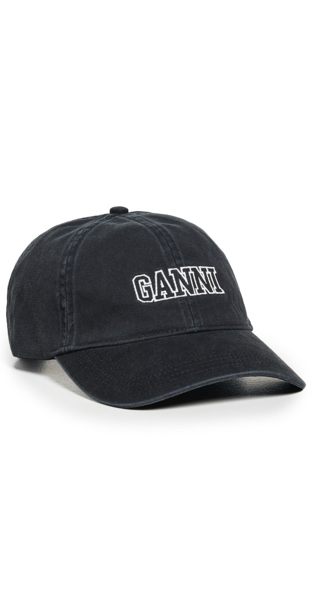 GANNI Embroidered Logo Baseball Cap Black