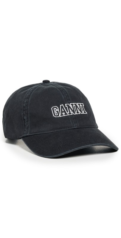GANNI Embroidered Logo Baseball Cap Black