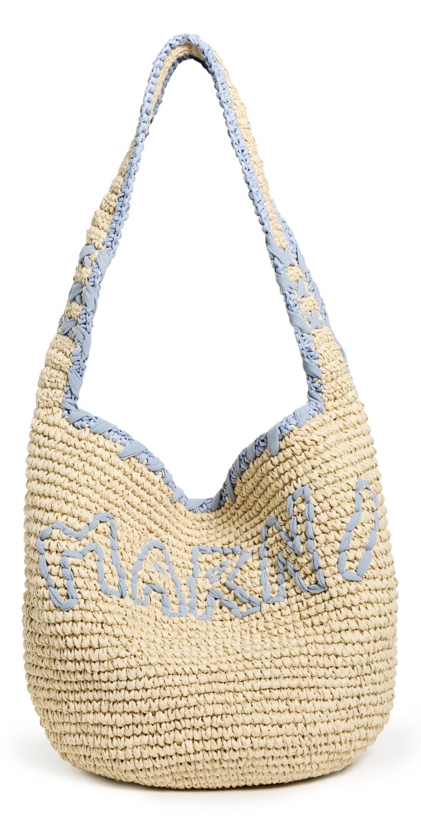 Marni Scrunchie Hobo Small Bag Natural/Light Blu
