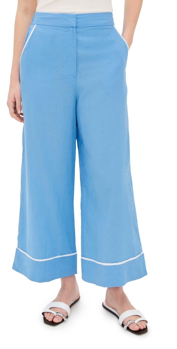 Dress To Contrast Crop Pants Aura Blue/Offwht