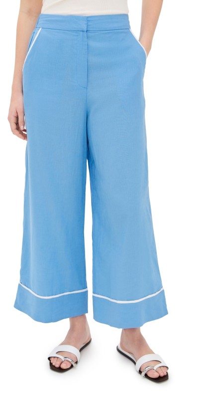 Dress To Contrast Crop Pants Aura Blue/Offwht