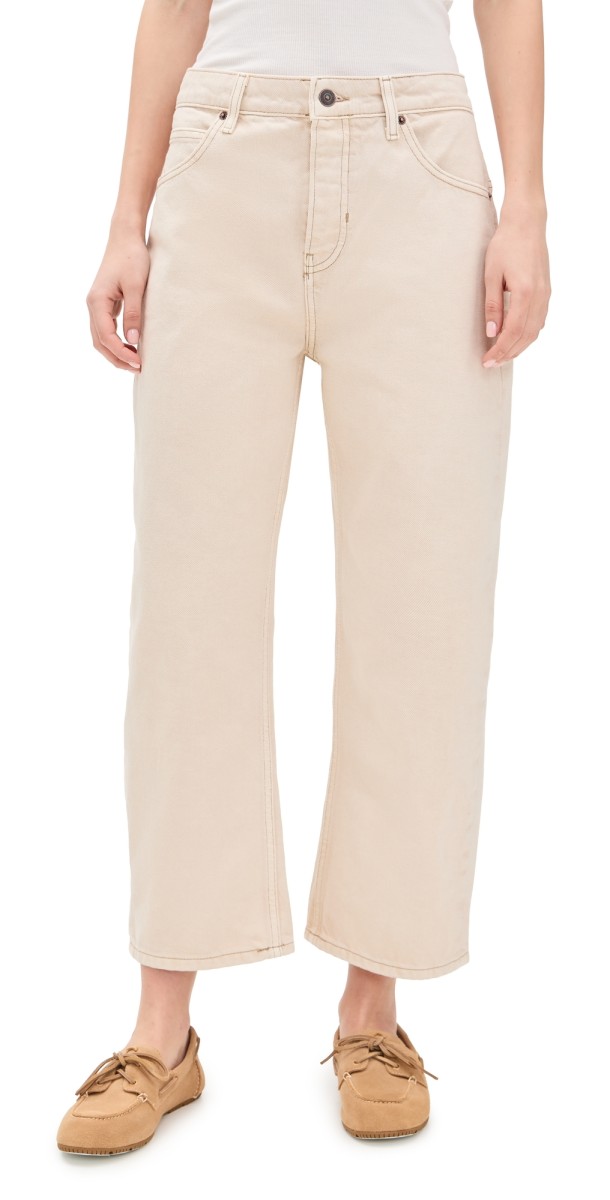 Free People Deep Trance Dropped Bf Jeans Casual Khaki