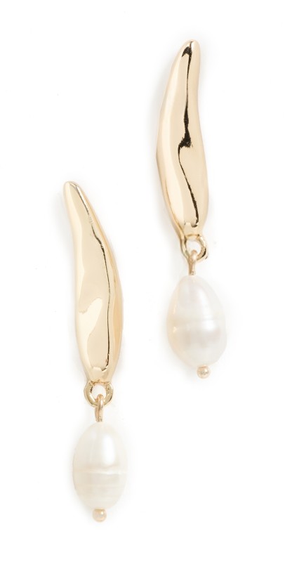 Ettika Liquid Luxe Pearl Earrings Gold