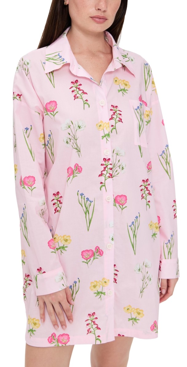 BedHead PJs Cotton Poplin High Low Sleepshirt Western Wildflowers
