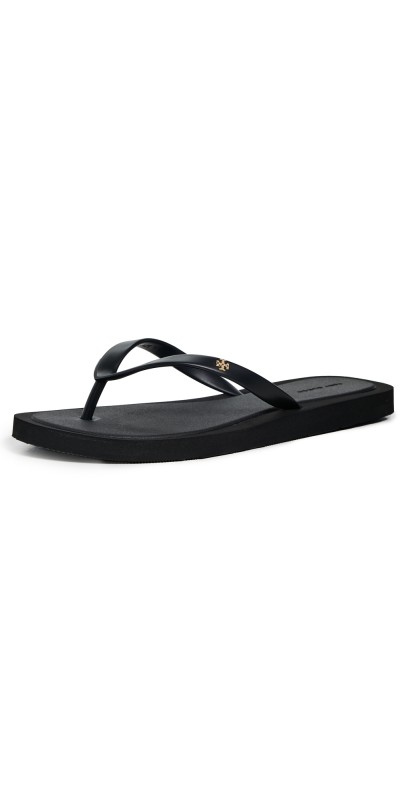 Tory Burch Kira Padded Flip Flops Perfect Black/Gold