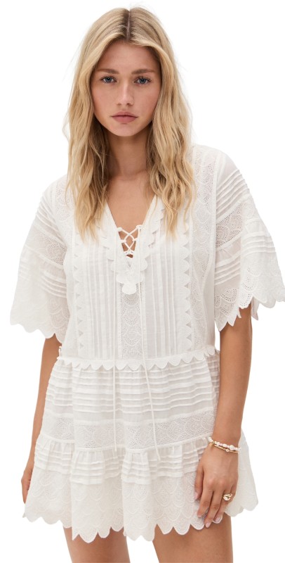 LoveShackFancy Orcia Dress Optic White