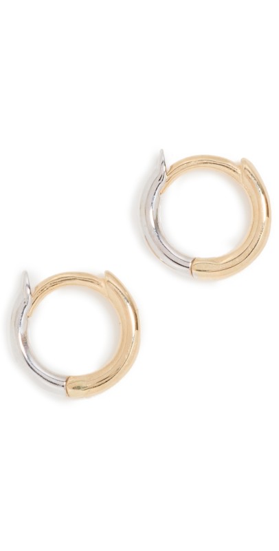 Zoe Chicco 14k Gold 2 Tone 9mm Reversible Huggies Gold/Silver