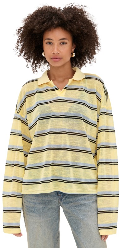 Lioness Rebels Jersey Top Honey Stripe