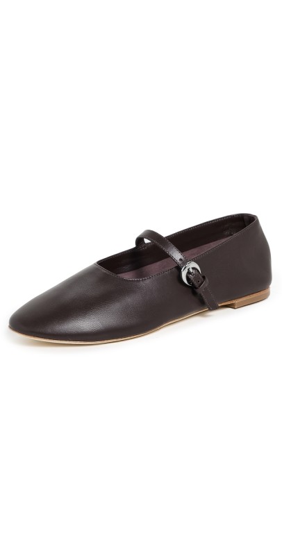 STAUD Alba Mary Jane Ballet Flats Espresso
