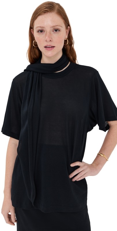 Bite Studios Ludo Sheer Cotton Crepe Tee Black