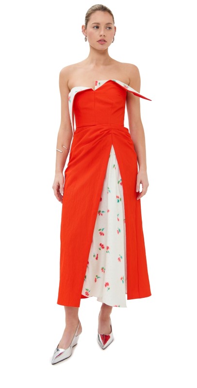 Rosie Assoulin Flap Over Dress Bright Orange