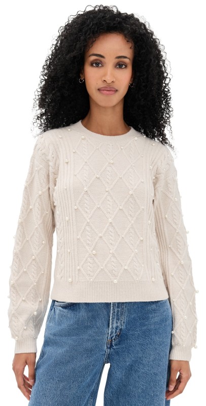 Splendid Demi Pearl Sweater Pale Oak Hthr