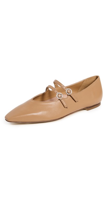 AEYDE Franny Nappa Leather Flats Hazelnut