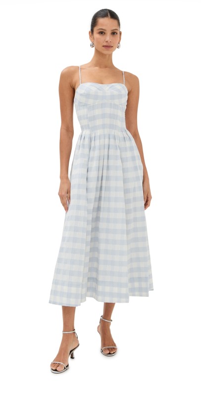 SIMKHAI Kittiya Midi Dress Periwinkle Sky Multi