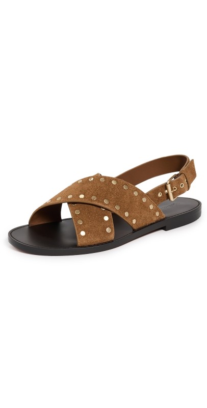 Madewell Xband Suede Sandals Dried Acorn w/ Studs