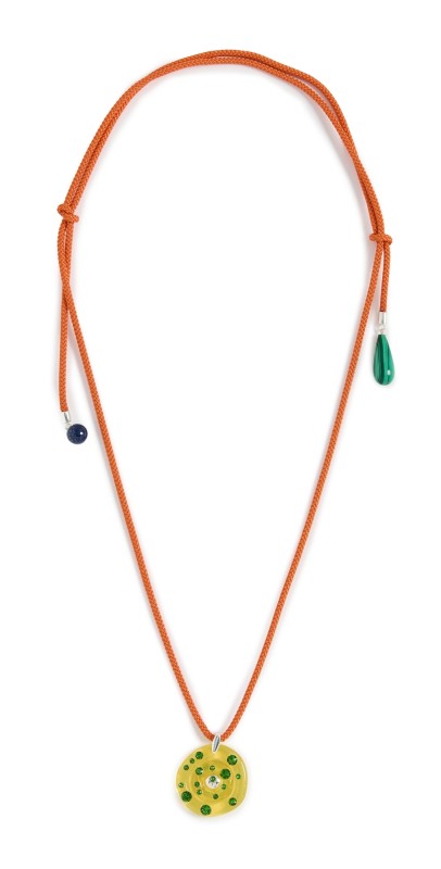 Fry Powers Resin Crystal Necklace Canary Mult