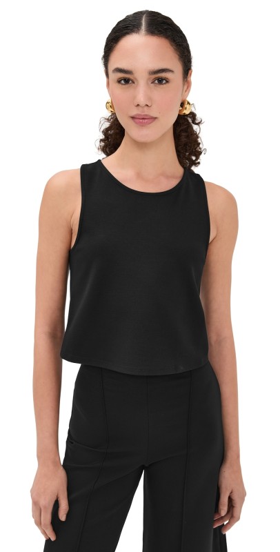 RIPLEY RADER Ponte Knit Tank Top Black