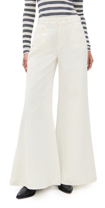 7 For All Mankind Willow Wide Crop Jeans Linen Ostuni