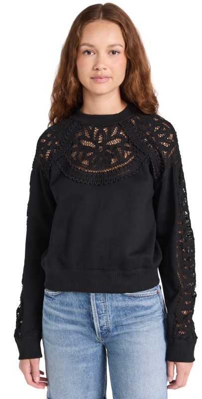 Sea Branca Battenburg Combo Sweatshirt Black