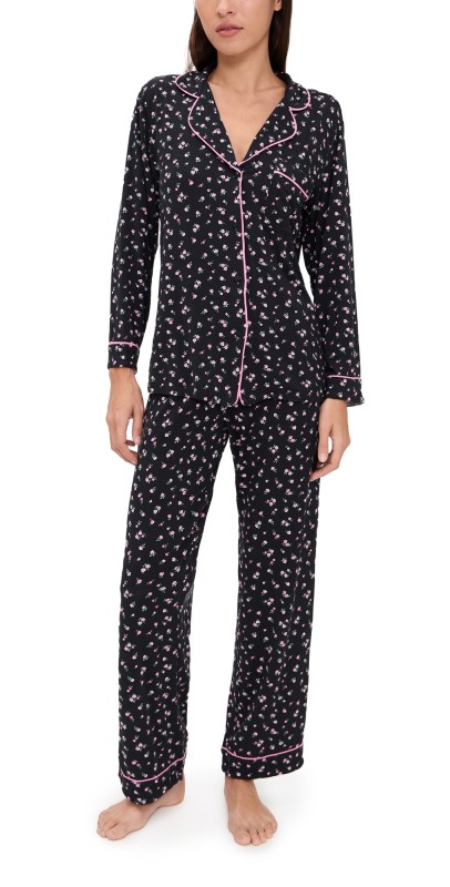 Stripe & Stare Long Pajama Set Rosebud