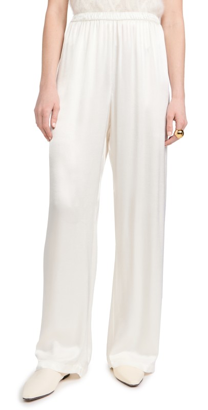 Enza Costa Satin Wide Leg Pants Cloud