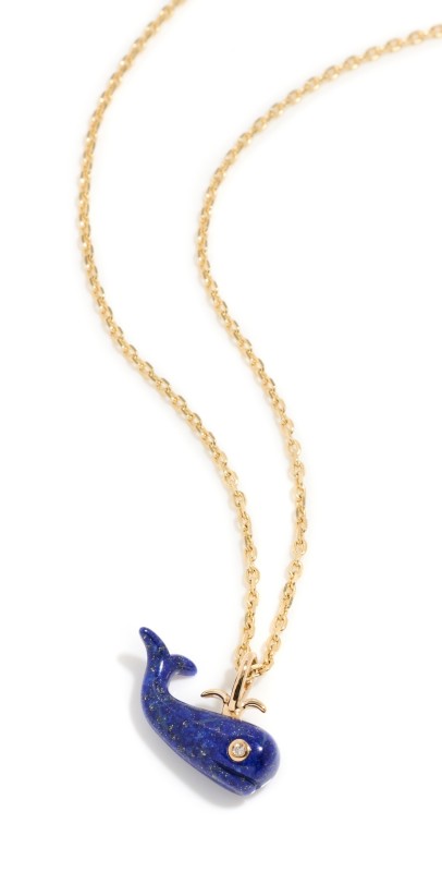 Ariel Gordon Jewelry Lapis Migrating Whale Charm Necklace Lapis
