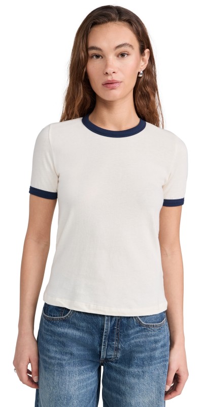 ASKK NY Classic Ringer Tee Cream/Navy