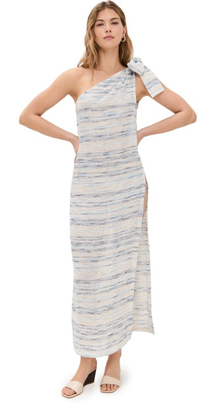 Lisa Marie Fernandez Sarong Dress Sea Striped Gauze