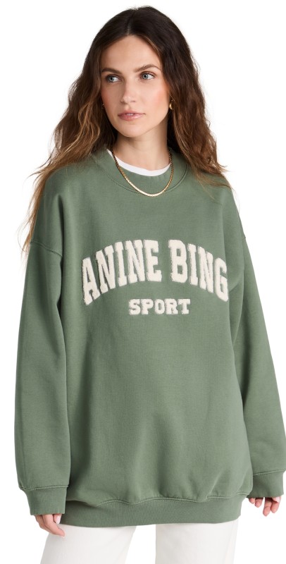 ANINE BING Tyle Sweatshirt Green