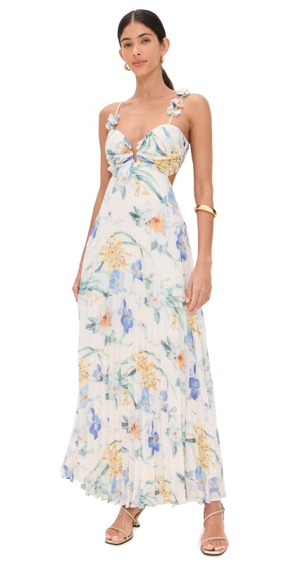 ASTR the Label Emese Dress Blue Multi Floral
