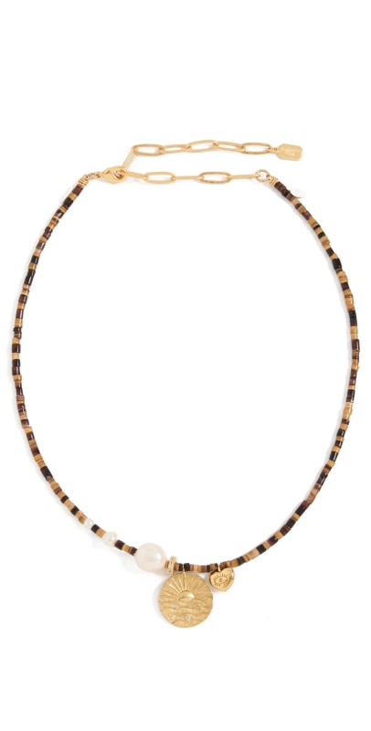 Elizabeth Cole Christy Necklace Tortoise Shell