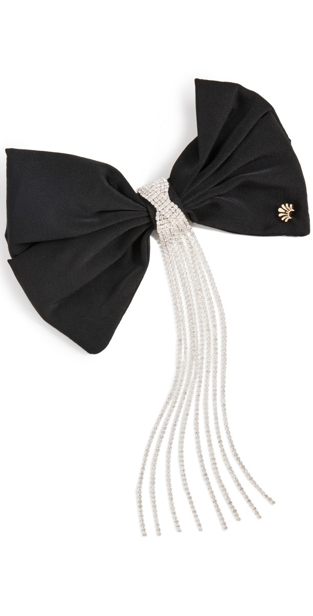 Lele Sadoughi Kristina Crystal Bow Barrette Jet Crystal 001