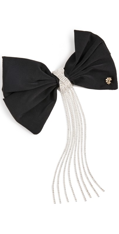 Lele Sadoughi Kristina Crystal Bow Barrette Jet Crystal 001