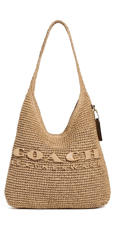 Coach Straw Brooklyn Shoulder Bag 28 B4/Natural