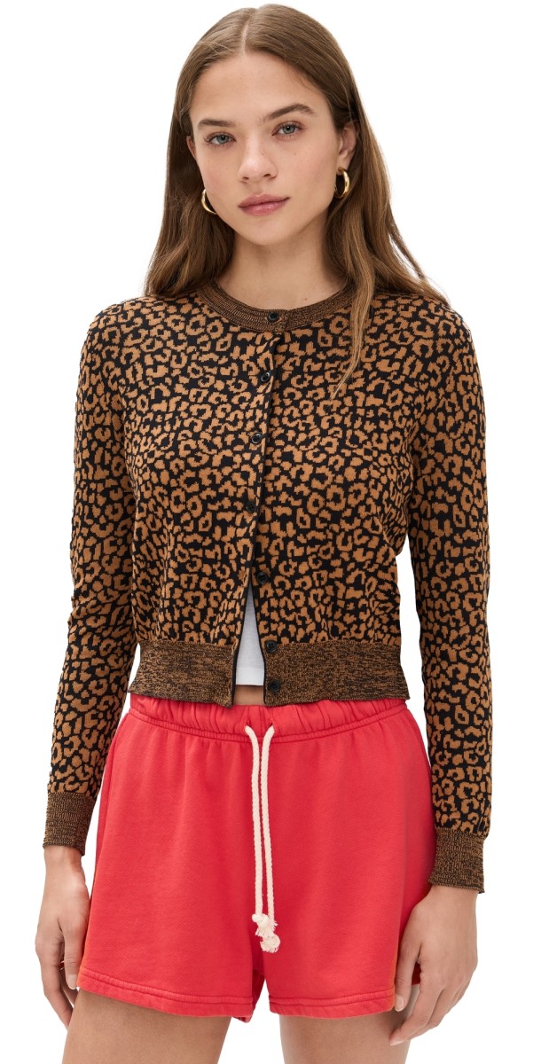THE GREAT. The Tea Time Cardigan Leopard