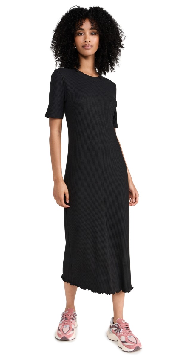 Sweaty Betty Ribbed Midi Dress Black